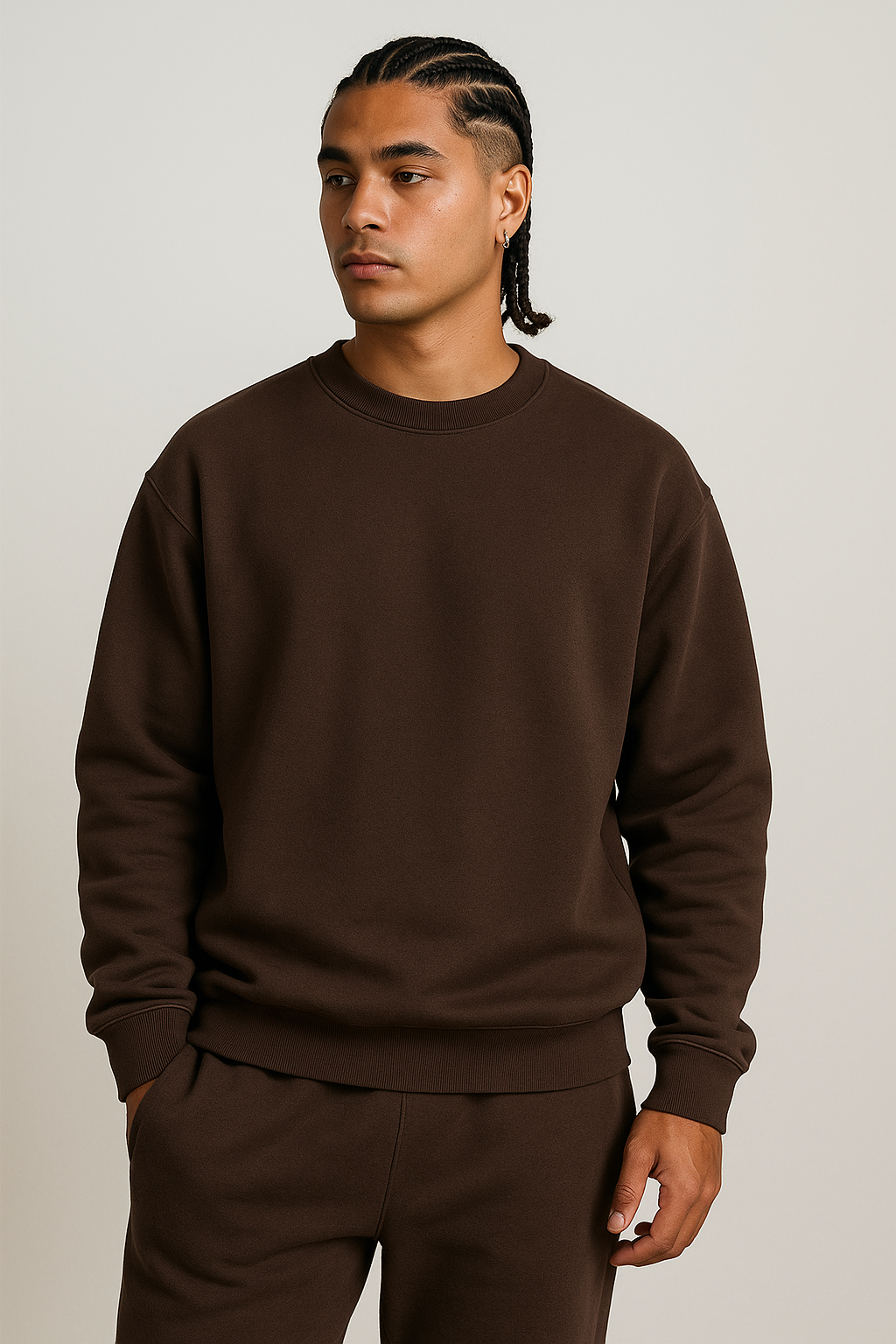 Moletom Careca Streetwear - Marrom