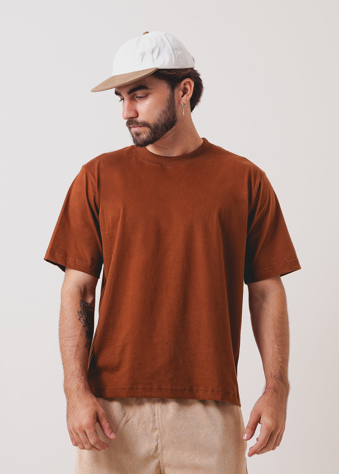 Tshirt Boxy - Marrom Carvalho