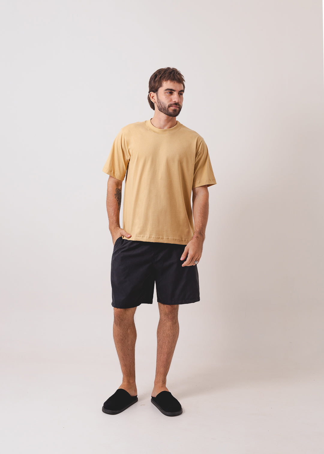 Tshirt Boxy Streetwear 100% algodão - Bege 2131