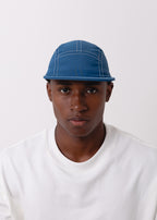 Boné Five Panel Streetwear Azul com Linha Branca