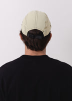 Boné Five Panel Bege com Linha Marrom