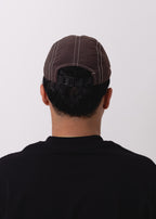 Boné Five Panel Marrom com Linha Branca