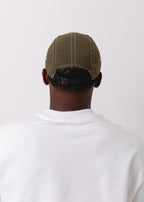 Boné Five Panel Streetwear Verde com Linha Branca