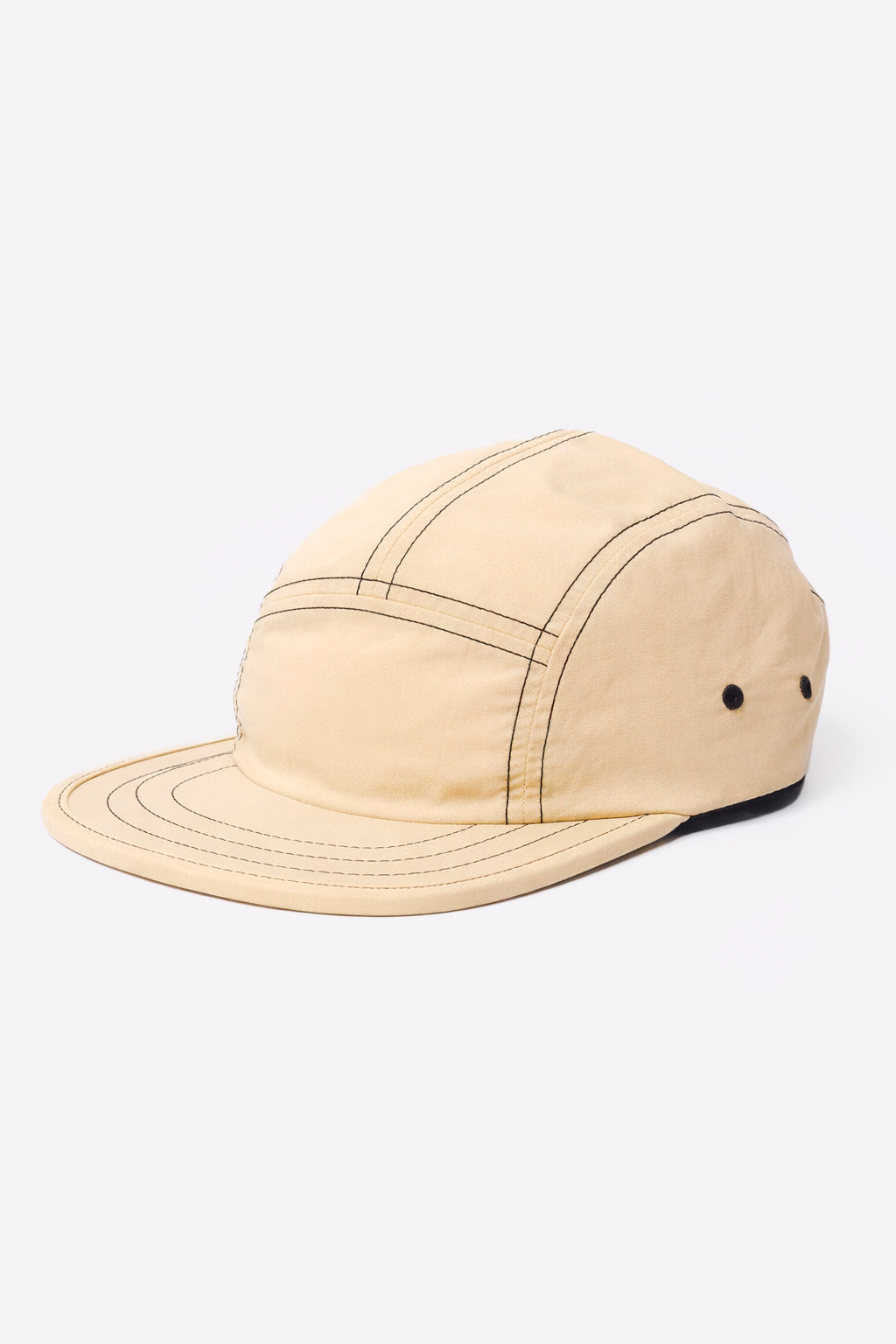 Boné Five Panel Bege com Linha Marrom