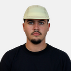 Boné Five Panel Bege com Linha Marrom