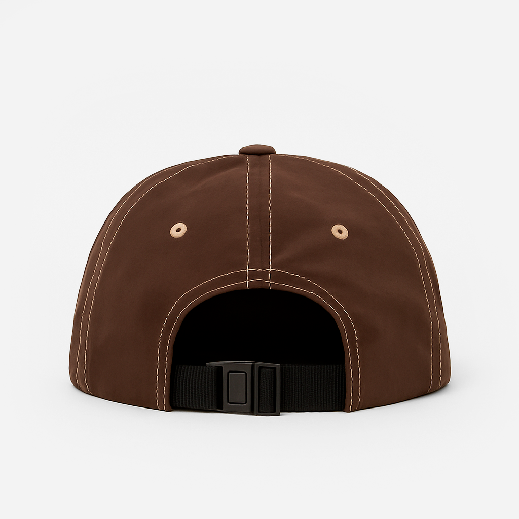Boné Five Panel Marrom com Linha Branca