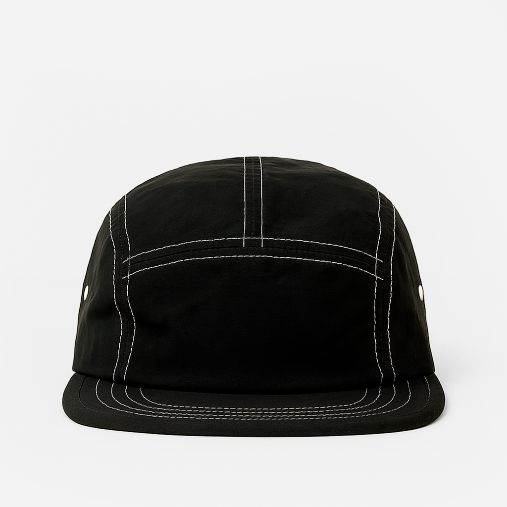 Boné Five Panel Preto com Linha Branca
