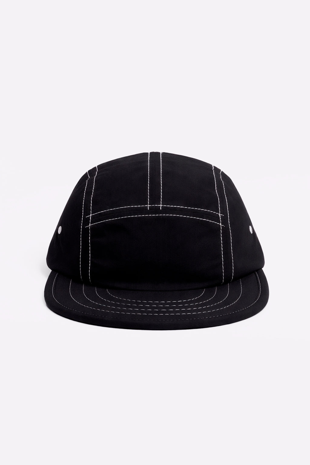 Boné Five Panel Preto com Linha Branca