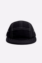 Boné Five Panel Preto com Linha Branca