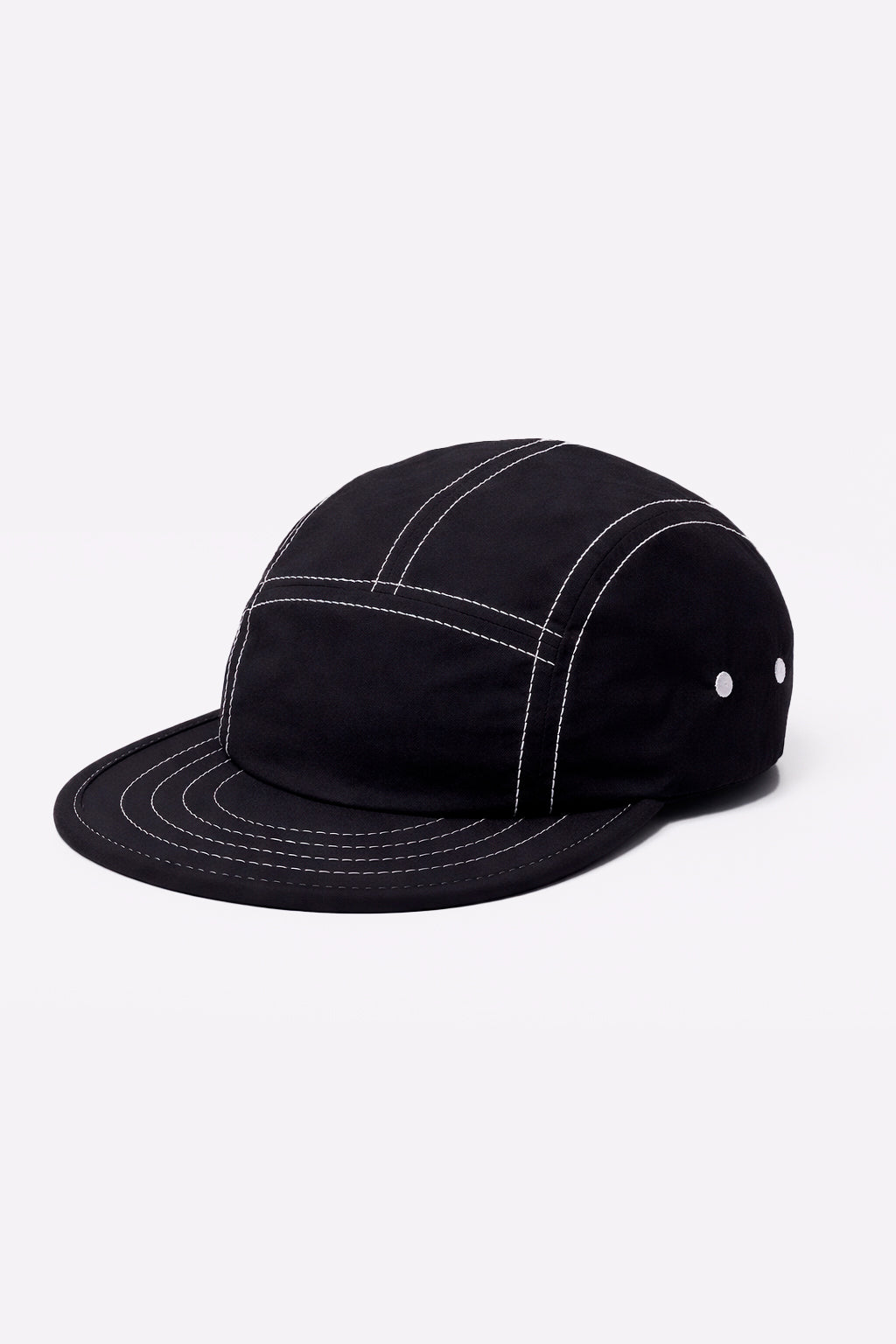 Boné Five Panel Preto com Linha Branca