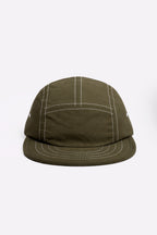Boné Five Panel Streetwear Verde com Linha Branca