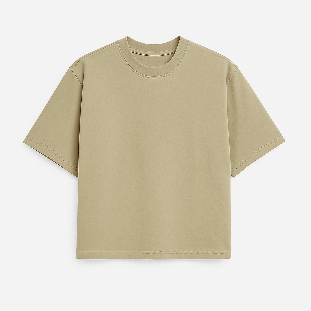 Tshirt Boxy Streetwear 100% algodão - Bege 2131